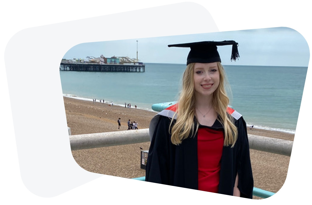 Katie in graduation gown