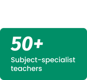 text: 50+ subject specialist teachers