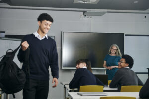 student going back to school post-holiday