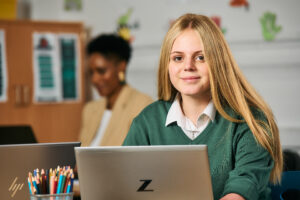 A student at The Norwood School engages confidently with online learning through Academy21’s flexible provision. Supported by an ELSA and tailored teaching, she represents a success story of overcoming emotionally based school avoidance and reconnecting with education in a way that works for her.